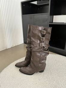Women Western Boots - 黑色 - 查看 6