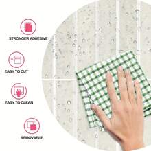 10pcs Self-Adhesive Peel And Stick Tile Stickers 12x12 Inch Square Removable Waterproof And Stain-Resistant Multi-Color Optional, Spacious Home Decoration, Suitable For Dining Room Kitchen Bathroom Living Room Balcony, Good Stuff For Wall Renovation - Multicolor - View 4
