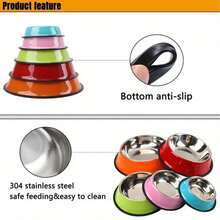 Customized Stainless Steel Pet Bowl With Non-Slip Bottom, Suitable For Small, Medium And Large Dogs, Customized Pet Name, Cat And Dog Food And Water Bowl Ornamental Stylish, Colorful, Cute, Contracted, Cuties Unique, Customized Home Goods Ideal Gifts For Her Her, Family, Friends, Pet Lovers, Pet For Anniversaries, For Birthdays, For Housewarming Ornamental,Pet Supplies,2025 Halloween Accessories,Personalized With Pet's Name