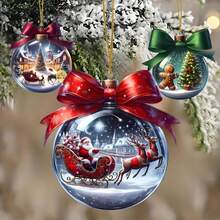 12pcs 2D Bohemian Acrylic Christmas Decorations Set - 2D Holiday Tree, Home & Window Decor - Suitable For Party & Gift, Collectible, Architecture & Accessories, Rustic Style Decor, Durable Construction, Hanging Ornaments, Party Planners, Gift Buyers Home Decor Room Decor