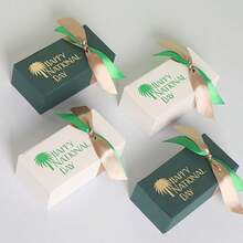 5/20件沙特国庆礼盒带丝带纸板糖果枣巧克力礼品包装盒，用于国庆节庆祝活动 - 國慶日長方盒 - 查看 1