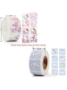 Sanrio 500pcs/Roll Sticker Pack: Hello Kitty, Melody & Friends, Matte Glitter, Self-Adhesive For Creative DIY, Gifts & Party Favors Decorative Handbook Stickers Tape Expression Cute Cartoon Birthday Gift Christmas Decorations Halloween Spring Festival Thanksgiving Gift Party Favor