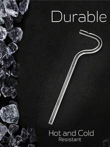 4pcs/3pcs/1pc Anti-Wrinkle Lip Straws, Anti-Lipstick Straws, Lipz Style Straws, Curved Flute Straws With Cleaning Brush, Easy To Clean, Reusable, Halloween And Christmas Party Supplies - Transparent - View 4