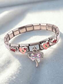 1 套 = 18 件不锈钢模块化蝴蝶、心形、咖啡色、星形手链/手镯，时尚耐用，男女通用，优雅复古魅力，适合日常佩戴 - 彩色 - 查看 3