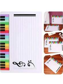 1pc Reusable Music Stave Whiteboard, Double-Sided Music Notation Practice Board, Suitable For Classroom, Learning, Educational Activities, Music Practice, Perfect Gift For Music Beginners - Multicolor - View 4
