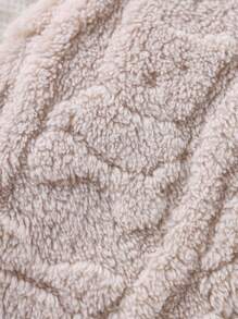 Autumn/Winter Baby Bear Long Sleeve Fleece Sleeping Bag, Reversible With Hidden Zipper, Soft & Comfortable Swaddle Infant Supplies - Apricot - View 3