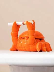 1pc Charming Crab Ashtray With Lid - Fly Proof, Home Office Decor Pet, Asymmetrical Shaped, Electricity-Free