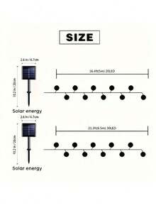 1 件摩洛哥球形太阳能灯串 - 20 个 LED 户外装饰，适用于花园、庭院、门廊、圣诞节、婚礼、派对闪烁仙女灯，具有 8 种模式，太阳能充电，镍电池，户外照明充满活力的户外灯太阳能充电灯 - 彩色 - 查看 8