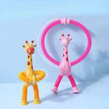 Children Suction Cup Giraffe Toys Pop Tubes Stress Relief Telescopic Giraffe Toy Sensory Bellows Toys Anti-Stress Squeeze Toy - Multicolor - View 4
