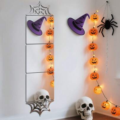 万圣节大型无框自粘镜子，布满蜘蛛网，无需钻孔，适合 DIY 工艺品，适用于家居装饰、房间万圣节装饰礼物、万圣节配饰。