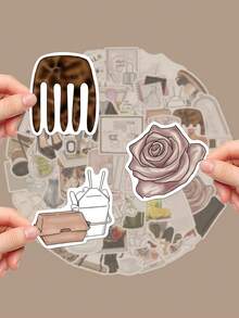 50pcs Original Dazzling Colourful Creative Stickers Asymmetrical Shape Not Repeatable For Skateboards Mobile Phone Cases Shelves Shelves Flat Shells Bicycle Helmets Decorative Stickers Perfect For Christmas Halloween Bright Colours - Multicolor - View 7