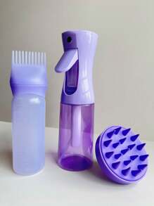 3 套护发套装、喷雾瓶、发根梳、涂抹设备、染发瓶 - 头发涂抹瓶和头皮按摩梳、缓解压力和促进头发生长的头皮按摩器、男女淋浴刷、返校、旅行度假必需品、女士发饰、光滑后梳、理发配件、吹风机