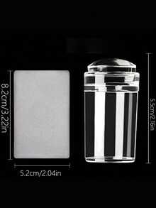 2pcs Transparent Nail Stamping Plates With Scraper - French Nail Jelly Silicone Stamp - Transparent Stamping Head With Scraper, Transfer Tool, Manicure Kit - Nail Stamping Tool Set - Easy To Use And Durable