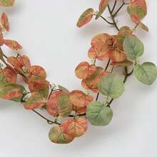 CZ 3 Packs 12ft Artificial Eucalyptus Fake Fall Vines Wreaths Garland Hanging Plants Backdrop For Room Bedroom Wall Decor Yellow Orange Leaves For Autumn Theme Party Wedding Decoration 6325 - 綠色和橙色 - 查看 3