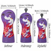 Sarung Putter Kayu Bertema Phoenix yang Cerah - Perlengkapan Pelindung Multi-Lapisan Eksklusif Premium | Ideal Untuk Penggemar Golf & Kolektor Barang Legendaris - Purple - View 9