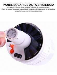 1 pieza Luces de camping,Luz LED Solar,Lámpara Camping Foco Solar Larga Duración Exterior Interior Bombilla,gancho para acampar,bombilla de emergencia, lámpara colgante para tienda y de trabajo, bombilla LED recargable por USB, luces portátiles para exteriores, accesorios de camping. - Multicolor - Ver 11