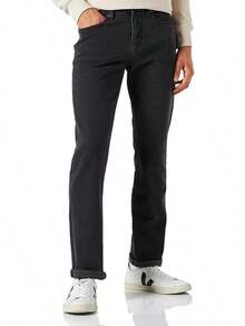 Men's Athletic Stretch Jeans - Colors - Washed Black - View 12