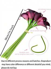 4pcs/10pcs-Artificial Calla Lilies, Fake Flower Bouquet, Suitable For Wedding Party Garden Decoration, Real Touch Faux Flower For Living Room, Bedroom, Dining Table, Office Decoration, Christmas Bouquet, Spring And Winter Decoration, Home Decoration Flowers