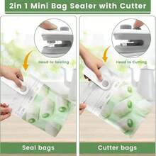 Mini USB Sealing Machine With Cutting Function, Portable Plastic Bag Sealer With Magnet, Ideal For Snacks, Chips, Food Preservation - trắng - Xem 7