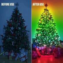 66 pies/20,1 m 200 luces LED de hadas RGB con WiFi, luces de Navidad controladas por aplicación, atenuables, arcoíris, sincronización con música, decoración navideña, IP44 resistente al agua, (5M/10M/15M/20M), (Constante, Intermitente, Desvanecimiento, Centelleo)