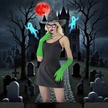 1 Pair Halloween Long Vampire Claw Gloves, Stretchy Sexy Witch Cosplay Prop Gloves, Suitable For Party Performance - Multicolor - View 1