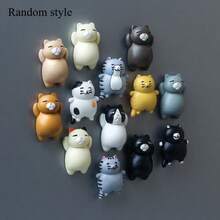 6pcs Cute Kitten Fridge Magnets, Colorful Resin Animal Magnetic Whiteboard Stickers, Decorative Magnets For Refrigerator, Office, Kitchen, Gifts For Friends And Family