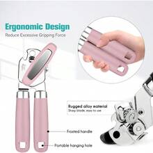 Can Opener,Professional 3-In-1 Multifunctional Manual Can Openers Bottle Opener,Kitchen Durable Stainless Steel Heavy Duty Can Opener Smooth Edge For Kitchen Seniors Friendly - 預設 - 查看 4