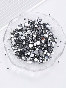 2MM-6MM, 5 Sizes Mix, 2000pcs/Pack, Non-HotFix, Multi Colors, Glue On Round Flatback Crystal Rhinestones Gems Jewelry Beads DIY Diamond Design Accessories Glitter Decal Decorations For Phone Cover,Clothes,Bag,Shoes, Handicraft Products.