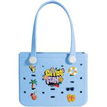 Multi-Size Rubber Women's Beach Bag, EVA Waterproof And Durable Shoulder Tote Bag, Fashionable And Casual, A Lightweight Handbag And Shopping Bag With Multiple Colors Available, Suitable For Beach, Swimming Pool, Vacation Travel - Large/Medium/Small - 彩色 - 查看 10
