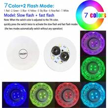 أقراص قاعدة أكواب LED، قواعد أكواب مضيئة، أضواء زجاجات LED RGB ب- 7 ألوان، مظهر زجاجة مضيء، أقراص قاعدة أكواب LED لاصقة مضيئة للمشروبات، ضوء وميض للجرعات، لزجاجات والخمور، شرارات زجاجات الشمبانيا، للحفلات والبارات وحفلات هالوين وحفلات عيد الميلاد - لون - مشاهدة 2