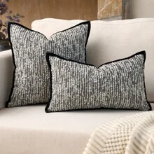 1pc Luxury Decorative Throw Pillow Cover Set, Geometric Boucle Texture Square Sofa Cushion Cover For Living Room, Bedroom, Farmhouse, Also Suitable As Gift, All Seasons