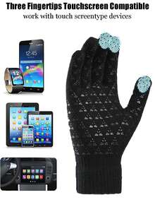 4pcs Winter Knitted Beanie Hat, Scarf & Touch Screen Gloves Set, Warm Lined Skull Cap Neck Warmer For Boys & Girls - Multicolor - View 7