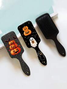 Pente de almofada de ar com estampa de morcego, abóbora e fantasma de Halloween, design fofo e de desenho animado, escova de cabelo portátil para mulheres, kit de modelagem de cabelo, kit de ferramentas para cabelo, acessórios de beleza para casa e presentes para mulheres, ferramentas para modelagem de cabelo - Multicolorido - Ver 4