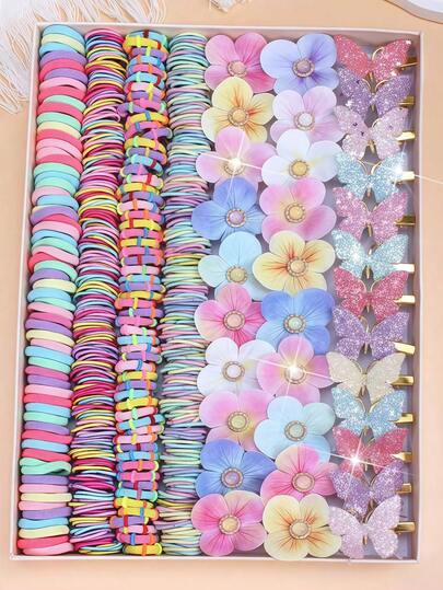 281pcs/Set Colorful Flower & Butterfly Hair Clips, Hair Ties Set - Suitable For Girls And Women, Rhinestone Flower Hair Clips, Glitter Butterfly Hair Clips, Rainbow Hair Ties In Assorted Colors! Decorate Your Hair Like A Garden, Girls Will Look Adorable, Perfect For Daily Wear, Photo Shoots As A Fairy, Hair Accessories, Fall, Hair Accessories, Travel, Hair Accessories Women, Hair Accessory Women, Hair Tools, Hair Stuff, Stuff, Beauty Accessories, Gifts, Travel, Gifts For Women, Hair Stuff, Stocking Stuffers