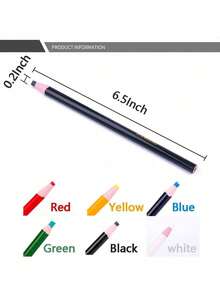 6 viên phấn may màu có thể giặt được, bút chì may có độ hiển thị cao, không cần gọt dụng cụ đánh dấu vải, thích hợp cho may vá, thiết kế quần áo, thủ công dệt may và vẽ mẫu (kiểu ngẫu nhiên) - Nhiều màu - Xem 3