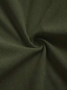 Camicia/giacca casual in velluto a coste alla moda da uomo, con colletto alla coreana, bottoni, maniche lunghe, due tasche, adatta per uso casual quotidiano, pendolarismo, moda di strada, primavera e autunno