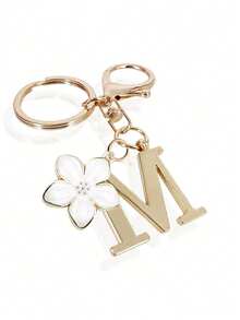1个高级优雅金色字母钥匙扣，A-Z字母3D吊坠，配樱花挂饰，时尚合金钥匙圈，可作背包挂饰或汽车钥匙链，是女士的完美配饰，情侣礼物，经典简约钥匙扣，装饰品，包包挂饰，非常适合送给朋友、家人、情侣、女友，也是一份重要的礼物和节日纪念品。 - 彩色 - 查看 12