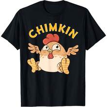 Funny Chimkin T-Shirt With A Fat, Silly Chicken Meme For Chicken Lovers. 220g Men's Cotton Essence, 220g With An Unparalleled Feel. Intended For Everyone, Regardless Of Gender. High-Quality, Durable Material, Versatile For Any Design, Pleasant To The Touch But Designed To Last. Lightweight Tops For Women, Autumn Sets, Vacation Outfits, Feminine New Year's Costumes. - 黑色 - 查看 1