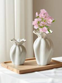 Nordic Modern Simple Creative White Ceramic Flower Vase Home Living Room Dining Table Desktop Decoration Decoration Home Decor Room Decor Glass Vase