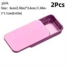 2/6Pcs Of 2.36X1.34X0.43 Inches, Sliding Top Tin Container, Tin Box Container, Small Item Storage Box With Lid, Such As Earrings, Jewelry Crafts, Etc