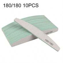 5/10Pcs Nail Art Professional Nail File 80/100/150/180/240 Sandpaper Strong Thick Sanding Half Moon Lime DIY Manicure Tool Accessories - Light Grey - View 12