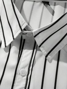 男士白色 Old Money 男士长袖衬衫，秋季 - 白色 - 查看 5