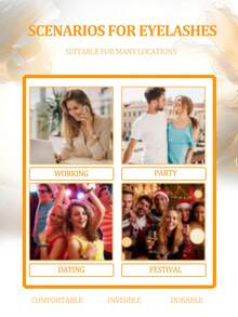 7 paia di ciglia finte di stile naturale, non simili all'umano, adesive 3D, multistrato, dense, accessori per il trucco adatti per matrimoni, attività quotidiane e lavoro, facili da indossare, eyeliner naturale con rivestimento ad alta densità.