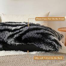 20x54 Fluffy Cheetah Print Body Pillow Cover, Leopard Print Plush Fuzzy Pillowcase With Zipper, Farmhouse Shaggy Long Pillow Cover Women Side Sleepers, Pink - 斑馬紋灰色 - 查看 4