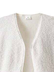 Vihyde 2 pezzi/Set Vestito in velluto a coste con volant e gilet in pelliccia per ragazze, Autunno/Inverno