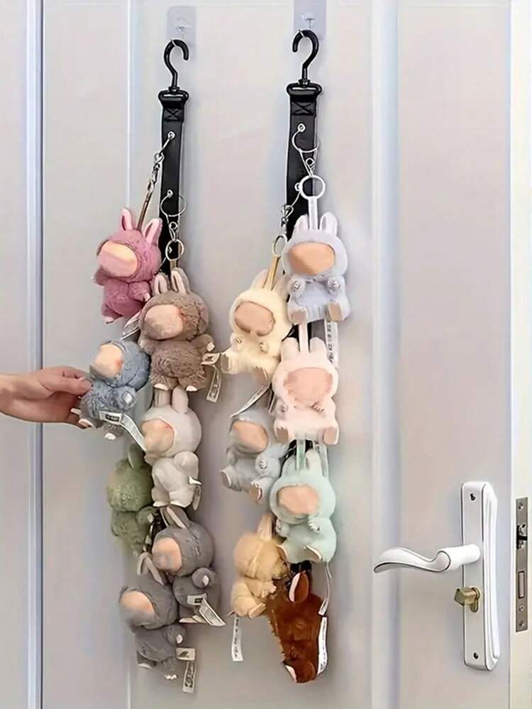 1个多功能梯形展示架及挂绳，适用于娃娃，高度可调节，用于整理和展示娃娃，是娃娃收藏和展示的理想之选。可存放帽子、围巾和其他物品。 - 彩色 - 查看 5