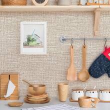 1 Roll Of Self-Adhesive Vinyl Wallpaper, Light Brown Detachable Fabric Wallpaper, Easy To Peel Off And Paste, Used For Home Decoration, Living Room, Bedroom, Office, Countertop, Drawer/Texture Wall Cover Wallpaper