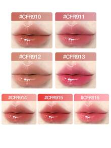 CHEERFLOR 光泽果冻镜面唇膏，轻盈透明，保持颜色，保湿，含植物提取物，含透明质酸和库尼奥利籽油和白池花籽油，钻石丰唇光泽，日常彩妆，