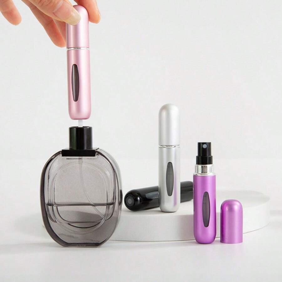 1 Piece Of 5 Ml Bottom-Filling Self-Pump Perfume Spray Bottle, Portable Cosmetic Refill Bottle, Reusable Refill Perfume Sprayer, Mini Cosmetic Bottle, Easy To Carry When Traveling, You Can Add Fragrance At Any Time When Traveling And Shopping, Suitable As A Birthday Gift Or Holiday Gift For Family And Friends, - 粉色 - 查看 1