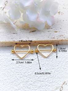 2 piezas Anillos de pezón de material de aleación con forma de corazón, elegantes, adecuados para uso diario, festivales, fiestas, vacaciones, Halloween, combinación con rojo